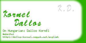 kornel dallos business card